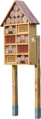 Produktbild von Gemischtes Insektenhotel MKW Gross - Insektenhaus aus massivem Laub- und Nadelholz - Wetterfest - für Wildbienen & Marienkäfer