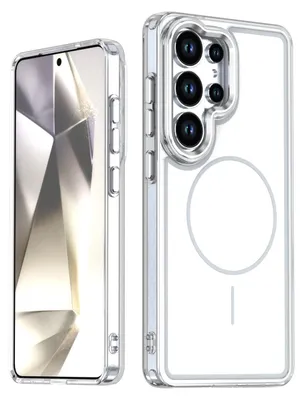 Produktbild von Magnetische Hülle für Samsung Galaxy S25 Ultra, Dünn Klare Stoßfest Handyhülle, Kompatibel mit MagSafe Weiß