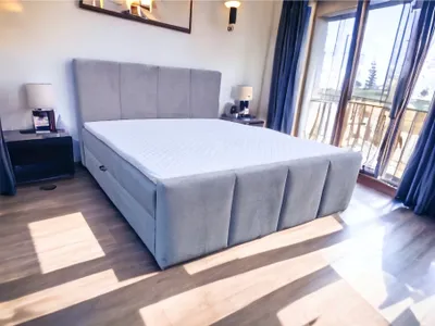 Produktbild von Boxspringbett OSLO II 140 x 200 cm Amor Velvet 19 Grau Bett mit zwei Bettkästen und H2 Matratze,Komplett-Set mit Matratze und Topper