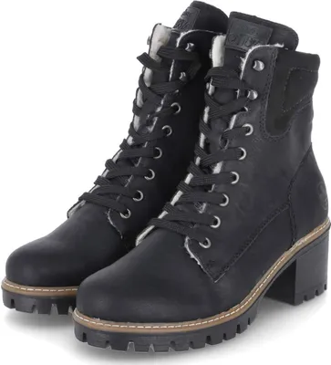 Produktbild von Rieker Damen Stiefeletten/ Winterboots Schwarz Kunstleder Größe: 40