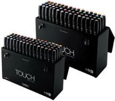 Produktbild von ShinHanart Touch Twin Marker 60B Colors 60er Set Grafikmarker Box Design