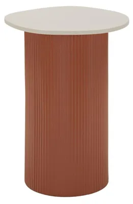 Produktbild von Beistelltisch Kunstmarmor geriffelter Sockel 35x37x53 cm Rot Weiß Mauro Ferretti