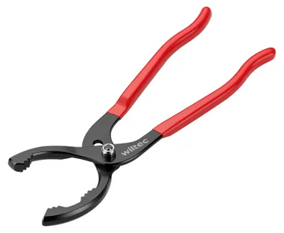 Immagine prodotto di Pinza per filtri dell'olio Wiltec, lunghezza 29,5 cm, per filtri dell'olio con diametro da 50 a 160 mm, realizzata Acciaio al carbonio, con impugnatura antiscivolo, adatta per auto, camion e motociclette