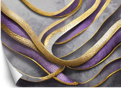 Immagine prodotto di Murale piccolo viola glamour carta da parati serpente da parete 150x105 cm colore Viola tema Astratto