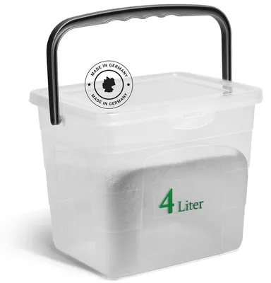 Produktbild von Novaliv Waschmittelbox mit Deckel 4 Liter I Transparent I 23,5 x 18 x 18,5 cm I Box Waschpulver Aufbewahrungsbox mit Henkel Waschmittel Aufbewahrung Waschmittelbehälter Waschpulverbehälter
