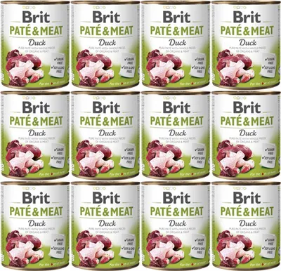 Produktbild von BRIT Paté & Meat mit Ente - Nassfutter für Hunde – 800 g