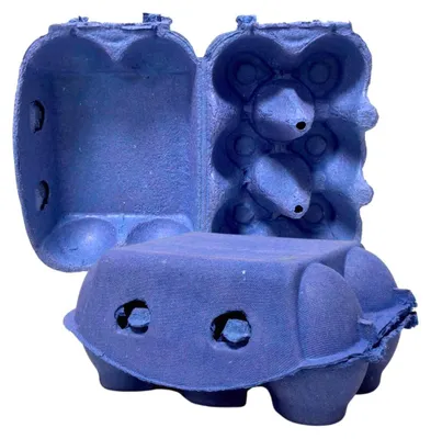 Eierdozen für 6 Eier, 50 Stück, blau, Karton