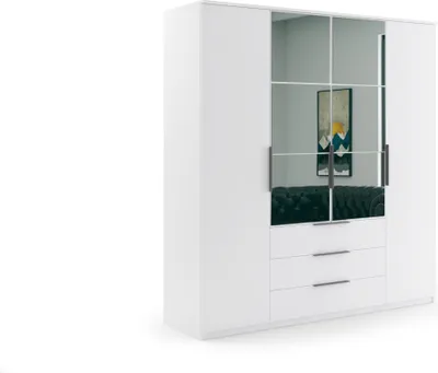 Produktbild von FurMeb24 Schrank FLORENCJA 200X215 cm Kleiderschrank mit Spiegel - Wei