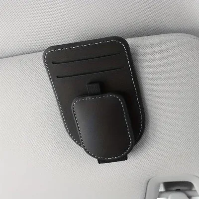 Produktbild von Autobrilclip mit multifunktionalem Kartenschutz für die Sonnenblende im Auto, Brillenhalter für das Autoinnere