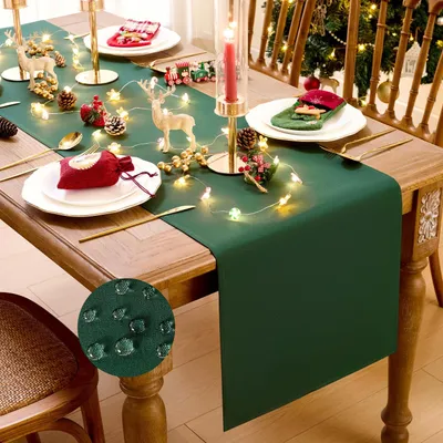 Productafbeelding van Tafelkleed Groen 40 x 140 cm voor Kerstdecoratie en Tafelbescherming
