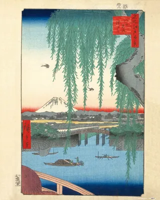 Obrázok produktu pre Utagawa Hiroshige Art Print Picture - The Yatsumi Bridge, 1856, From 100 Famous Views Of Edo (50 x 40 cm)