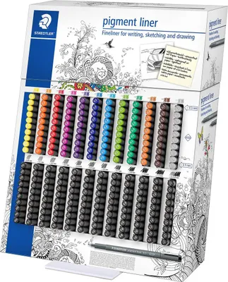 Obrázek produktu pro Staedtler 308 CA120, Černá, Černá, Šedá, Pokuta, Kulatý, Inkoust na pigmentové bázi, ISO 12757-2