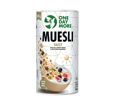 Produktbild von OneDayMore | Alltags Müsli ohne Zuckerzusatz | ballaststoffreich mit Waldfrüchten, Erdnüssen, Granola, vegan, ohne Aromen 500 g