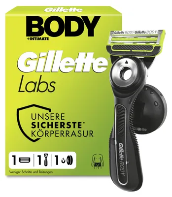 Obrázok produktu pre Gillette Labs, holiaci strojček na telo a intímne partie, čierna farba