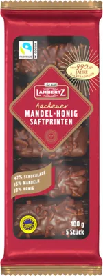 Zdjęcie produktu dla Lambertz Aachen praliny z sokiem migdałowo-miodowym z polewą z ciemnej czekolady 100g