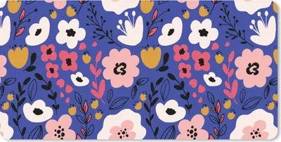 Produktbild von MuchoWow® Schreibtischunterlage Blumen - Blätter - Muster 80x40 cm - XXL Mauspad - Gaming Mauspad