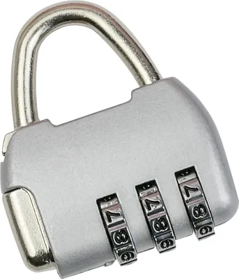 Produktbild von HMF Deko Zahlenschloss Vorhängeschloss, 3-Stellig, 4,3 x 3,5 x 1,2 cm, Silber