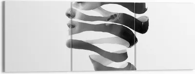 Produktbild von Bild auf Leinwand - Leinwandbild - 3 Teile - Frau Surrealismus Monochrom - 150x50cm - Wand Bild - Wanddeko - Wandbilder - Leinwanddruck - Bilder - Wanddekoration - Leinwand bilder - CA150x50-4430