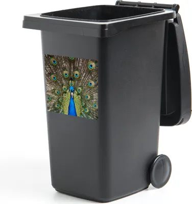 Produktbild von MuchoWow® Mülltonnenaufkleber Pfau - Farben - Federn 40x40 cm - Abfall-Aufkleber - Container - für Abfallcontainer