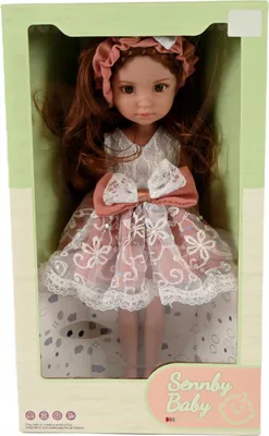 Zdjęcie produktu dla Lalka Brunetka 34Cm Dziewczynka Jak Żywa Realistyczna Twarz Różowa Sukienka