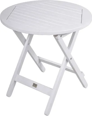 Obrázek produktu pro Zahradní stůl Mesa, bílý, odkládací, z eukalyptového dřeva, kulatý, ø 50 cm