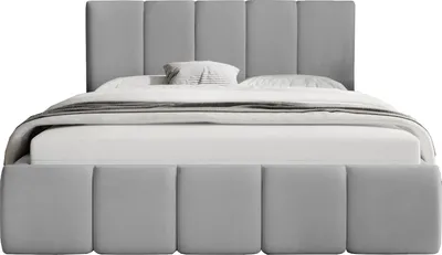 Obrázek produktu pro Čalouněná postel FEDVE Manželská postel Buchel Ložnicová postel 160x200 cm světle šedá (Magic Velvet 2240)