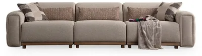 Immagine prodotto di Divano 3 posti in tessuto divano imbottito divano divano beige soggiorno relax nuovo
