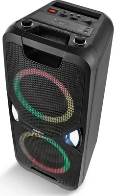Produktbild von MEDION PE-1 Pure Partybox (Akku, mit Mikrofon, tragbarer Bluetooth Lautsprecher groß, Musikbox, verschiedene Lichteffekte, Partylautsprecher mit Karaoke, 2 x Mikrofonanschluss, AUX, USB, Radio)