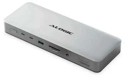 Produktbild von ALOGIC TB4DU4, Kabelgebunden, Thunderbolt, 3,5 mm, Grau, Schwarz, SD, MicroSD (TransFlash), Aluminium, Acrylnitril-Butadien-Styrol (ABS)