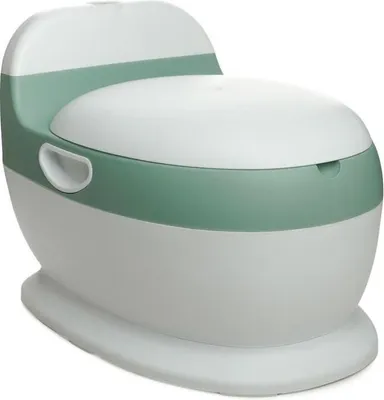 Immagine prodotto di Mini vasino per bambini, verde salvia, comodo, rumore di risciacquo, vaschetta rimovibile, antiscivolo