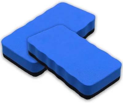 Imagen del producto de Esponjas para pizarra blanca, magnéticas, 2 unidades, 10,5 x 5,5 x 2 cm, para uso escolar y de oficina