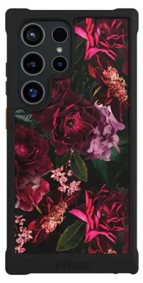 Produktbild von NIVOCASE Hülle für Samsung Galaxy S24 Ultra  Stoßfeste Handyhülle NIVOmax Case Schwarz Blumen Blüte Rose