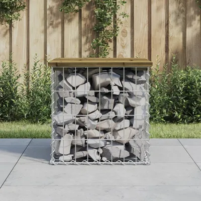 Produktbild von The Living Store Gartenbank aus Gabionen 43x44x42 cm Kiefernholz Imprägniert
