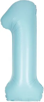 Produktbild von XL Folienballon hellblau matt Zahl 1