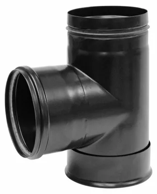 Produktbild von Raik Pelletrohr / Ofenrohr 120mm - Kapselknie (T-Stück) schwarz