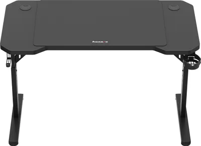 Produktbild von huzaro Hero 2.6 | Gaming Tisch Schreibtisch | 120x60cm | Inklusive Mauspad | 3 Höhen | Kopfhörerhaken Getränkehalter | Kabeldurchführung | Schwarz