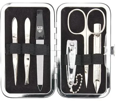 Zdjęcie produktu dla Zestaw do manicure 6 elementów skóra etui pielęgnacja paznokci