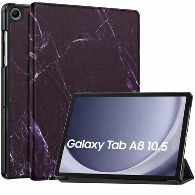 Produktbild von Schutzhülle für Samsung Galaxy Tab A8 10.5" Hülle SM-X200 X205 X207 Smart Cover Case Tablet Schutz Wake Up Sleep Etui Tasche Slim 2022- Schwarz Marmor