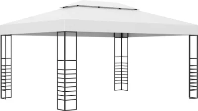 Image de Chapiteau de jardin Acier enduit de poudre 4x3x2,7 m Blanc