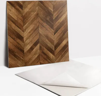 Obrázok produktu pre Samolepiace vinyleové dlaždice - Nálepky na Stenu - Podlahu - Sada 9 Kusov - 30x30 cm - Hnědé desky