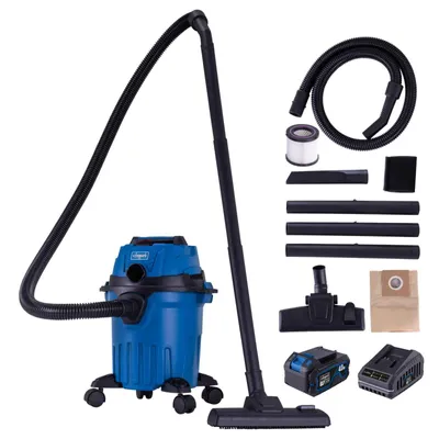 Produktbild von Scheppach Akku Nass-/Trockensauger C-NTS15-X - 20V | 12L Behälter | 10kPa Absaugleistung | 1,5m Schlauch | inkl. 4Ah Akku + 2,4A Ladegerät