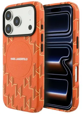Obrázok produktu pre Puzdro MagSafe s monogramovým logom Karl Lagerfeld pre iPhone 17 Pro - oranžové
