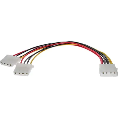 Produktbild von InLine Strom Y-Kabel intern, 1x 5,25" an 2x 5,25", 0,20m, 0,2 m, Molex (4-pin), 2 x Molex (4-pin), Männlich, Weiblich, Gerade