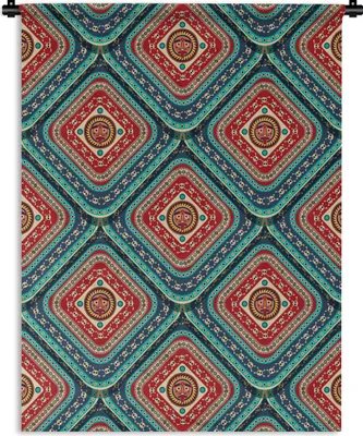 Produktbild von MuchoWow® Wandteppich Wandbehang Azteken - Muster - Totenkopf 120x160 cm Tapisserie Dekoration Wandtuch - Wohnzimmer - Moderne