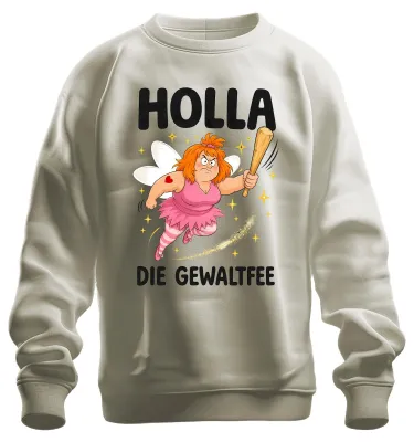 Obrázok produktu pre Tričko/Pulóver s nápisom "Holla die Gewaltfee" (čo sa dá voľne preložiť ako "Ahoj, zlá čarodejnica"), vtipné, sarkastické, ironické, veľkosť L