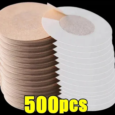 Produktbild von Brustwarzenabdeckungen - Runde Brustwarzenpads - 500 Stück - Selbstklebend - Baumwolle - Einweg - Naturfarbe