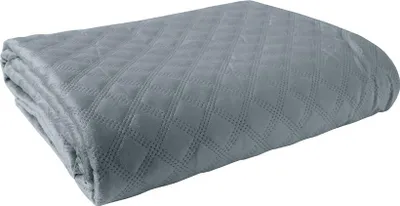 Produktbild von VELVI Tagesdecke 170x210cm - gedämpftes Blau mit geometrischem Muster