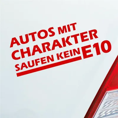 Produktbild von Auto Aufkleber Autos mit Charakter saufen kein E10 18x7 cm Rot Sticker Heckscheibenaufkleber