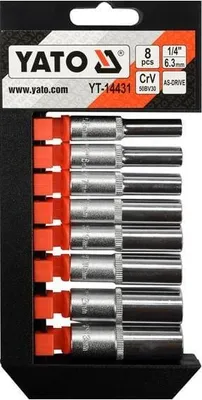 Produktbild von Yato YT-14431, Steckschlüssel-Satz, 1/4", 8 Kopf/Köpfe, Chrom-Vanadium-Stahl