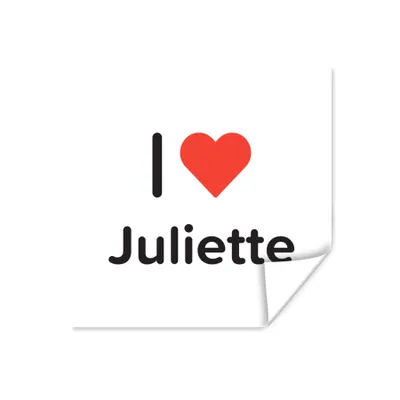 Produktbild von MuchoWow® Poster Ich liebe - Juliette - Mädchen 75x75 cm - Wand Dekoration